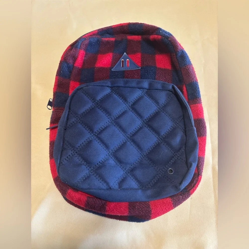 Red and Blue Buffalo Plaid Mini Backpack